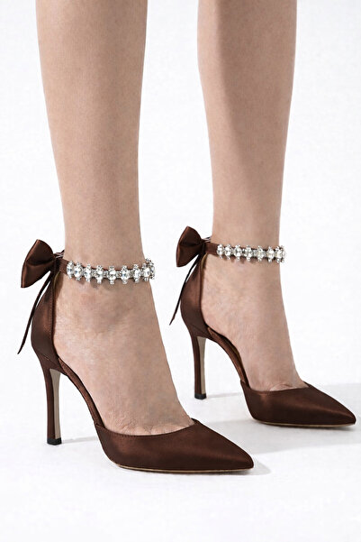 CRAFT MODA Γυναικεία παπούτσια στιλέτο με πέτρες και φιόγκο στον αστράγαλο με...