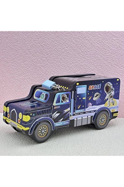 Livava حصالة نقود معدنية على شكل شاحنة مع شخصية رائد فضاء - صندوق توفير للأطف...