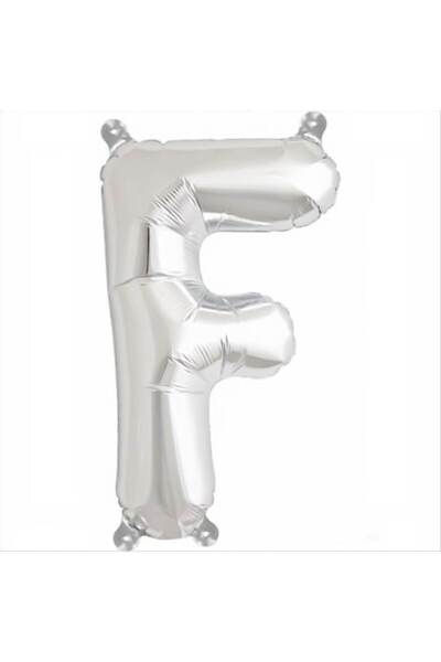 Shop Carnaval Balon din folie, în formă de litera F, culoare argintie, 105 cm...
