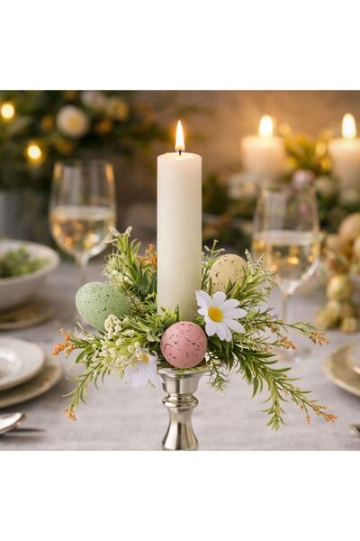 ZanaCasei Inel de Paște pentru lumânări cu ouă și margarete Ø20cm