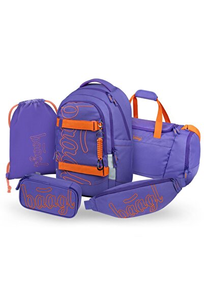 Baagl Set rucsac școlar 5 piese: Rucsac, Penar, Sac, Geantă sport, Borsetă, S...