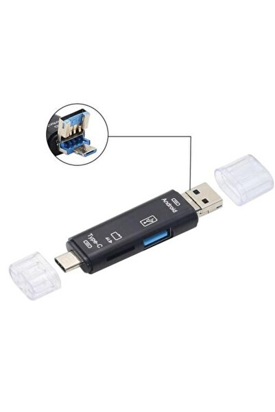 Lunatic 6850 Otg 3in1 Type-C and Micro USB Tf Converter Converter Card Reader