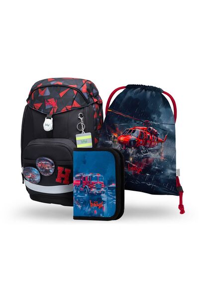 Baagl Set rucsac școlar 3 piese: Rucsac, Penar, Sac, Airy Plus Salvatori, băi...