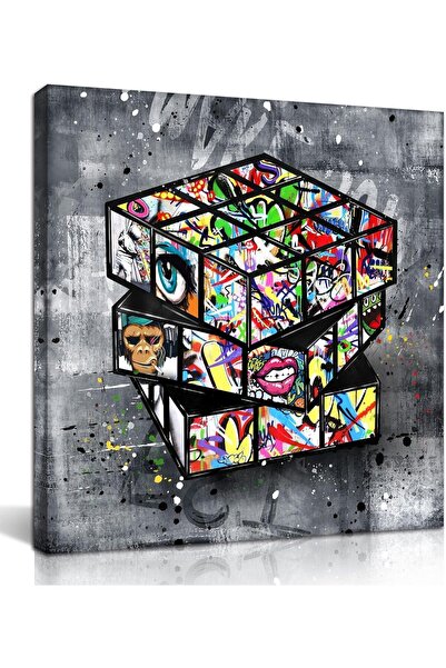 Al Raied ARS® Graffiti Wall-Art - Banksy Canvas Wall Art For Living Room Larg...