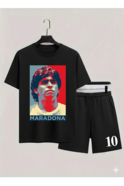 MAGORS طقم تي شيرت وشورت للأطفال مطبوع عليه MARADONA DIEGO ARMANDO مصنوع من ا...