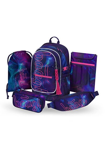 Baagl Set rucsac școlar 5 piese: Rucsac, Penar, Sac, Borsetă, Husă laptop, Co...