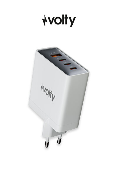 Volty Hızlı Şarj Adaptörü 100W GaN + Type-C Kablo 100W PD | 4 Port, iPhone & ...