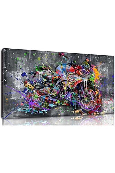 Al Raied ARS® Banksy Motorcycles Wall-Art - Graffiti Canvas Art Wall Decor - ...