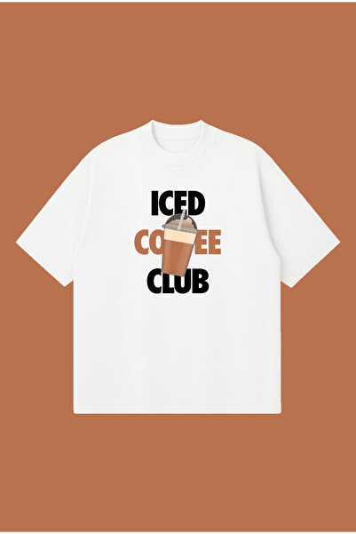PURE POWER Iced Coffee Club Oversize Boxy Fit Unisex 100% Cotton Tshirt – Pri...