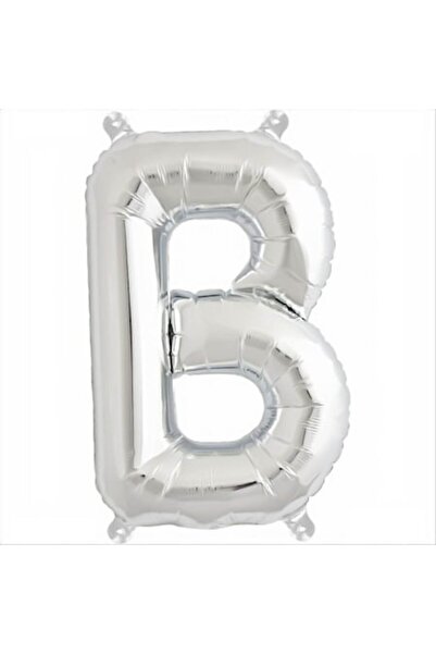 Shop Carnaval Balon din folie, în formă de litera B, culoare argintie, 105 cm...