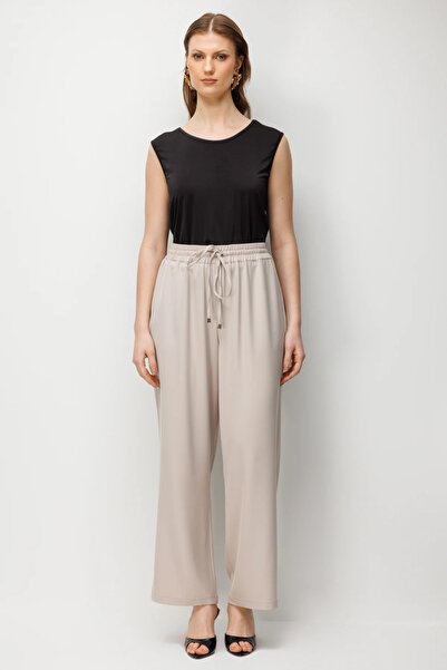 Ekol Beli Lace-Up Wide Leg Trousers-4126