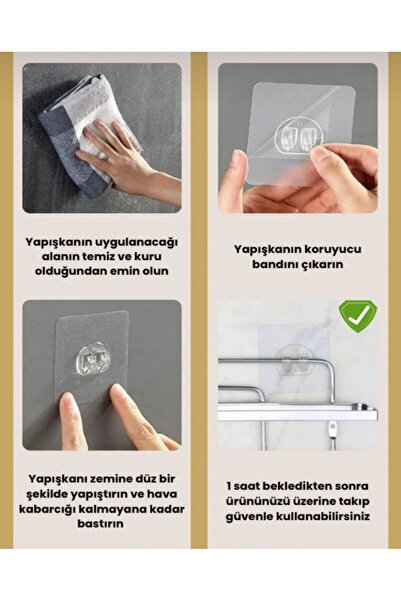 YDGR 1 Adet Siyah Yapışkanlı Tek Katlı Baharatlık Tutucu Baharatlık Rafı Baharatlık Standı