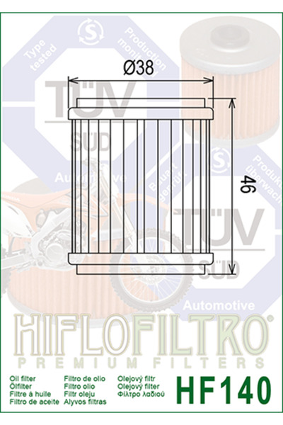 HIFLO FILTRO Filtru Ulei HF140 Hiflofiltro Husqvarna Yamaha