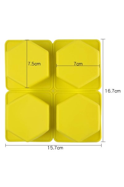 topbazar Set 4 Forme Silicon Hexagonale TopBazar®, Matrite Briose, Prajituri, Sapun, Lumanari