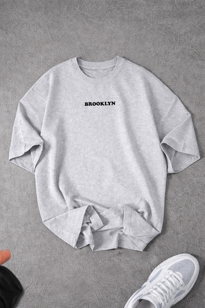 Revasser Unisex Men/Women Broo Custom Text Printed Oversize Crew Neck Combed ...