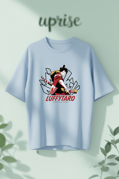 Vordevia Tricou oversize din bumbac imprimat Luffy Taro Monkey D. Luffy Wano Arc