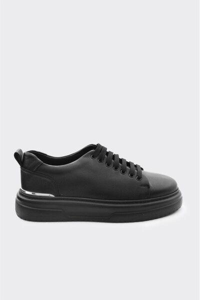 derinet Hakiki Deri Bağcıklı Yüksek Taban Erkek Sneaker