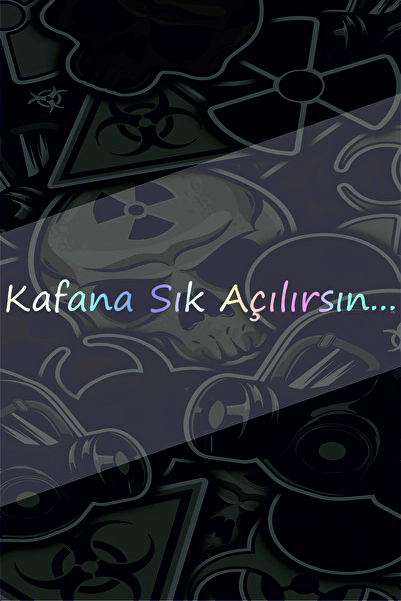 sticker Kafana Sık Açılırsın Yazı 30x3,5Cm Jdm Araba-motor-laptop Hologram Se...