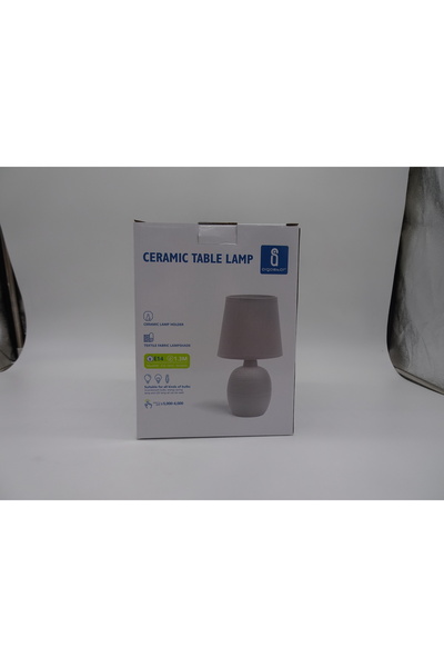 AIGOSTAR Lampa de birou, ceramica, alb , dimensiuni 17x17x31cm