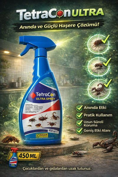 Kulsan İlaç TetraCon Ultra Sprey Haşere İlacı – 450 ML(Kene, sivrisinek, kara...