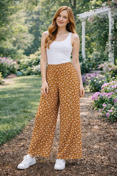 THEBEK Γυναικείο Φαρδύ Παντελόνι με Σούρες – Ελαφρύ Ύφασμα, Άνετη Εφαρμογή, Λ...