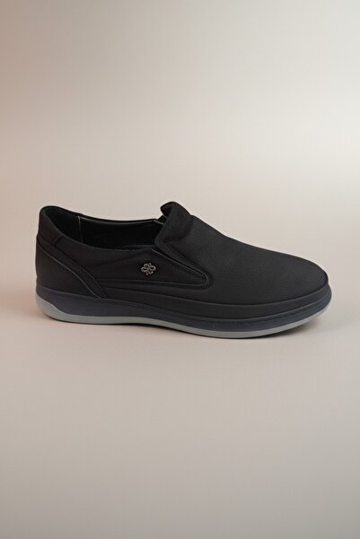 Modayak Ata M580 Black Velvet Genuine Leather Poly Gray Sole Daily Men's Shoes