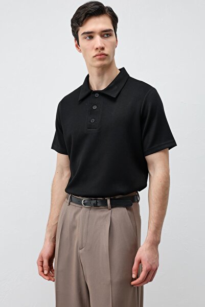 Antioch Siyah Basic Polo Yaka Erkek T-Shirt