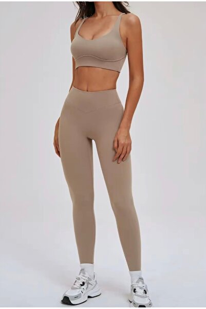 NOONFIT Toparlayıcı Tayt ve Çapraz Askılı Spor Sütyen Takımı