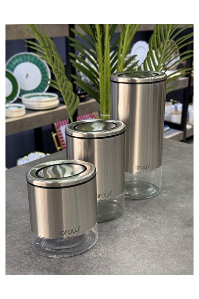 Doğudeko Marjoram 3-Piece Metal Jar Set