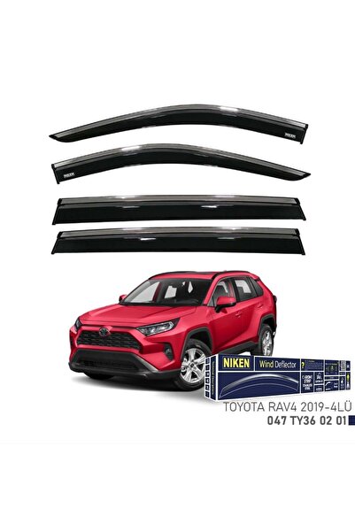 Niken Toyota Rav4 Cam Rüzgarlığı Kromlu 2019- 4'Lü