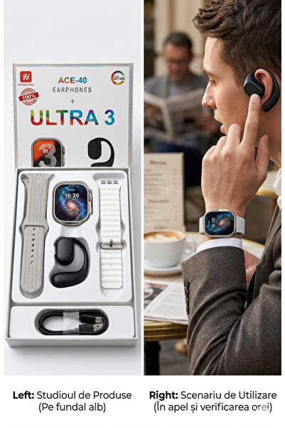 ACE Fi Ultra-Watch 3 & ACE-40 Bluetooth Headset Premium Bundle