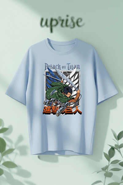 Vordevia Μπλουζάκι Attack on Titan Levi από βαμβάκι με στάμπα, σε μεγάλο μέγεθος
