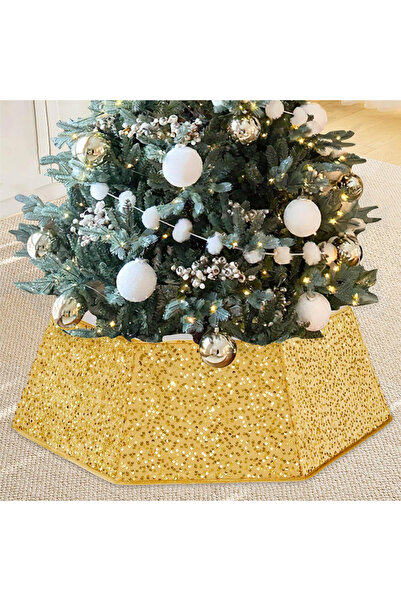 OEM Golden sequin skirt, 80 cm diameter, for holiday tree