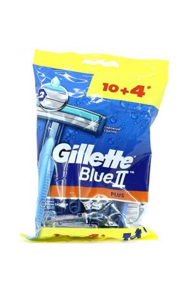 Razor Gilette Disposable Blue II Plus Promo Pack 10 pcs + 4 pcs Free