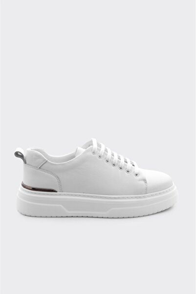 derinet Hakiki Deri Bağcıklı Yüksek Taban Erkek Sneaker