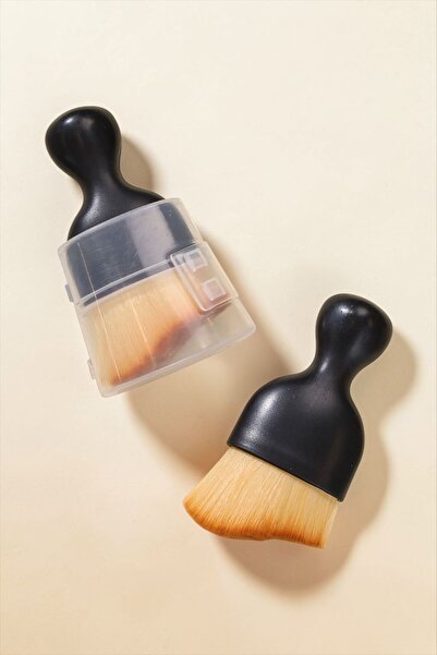 Bereketli Store Short Slanted Contour Brush – Professional Makeup Brush with Cap