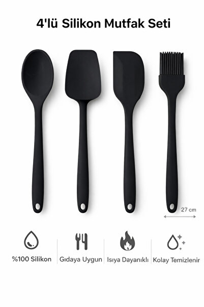 evolis kitchen Heat Resistant Fireproof Non-Stick 4-Piece Spatula Set