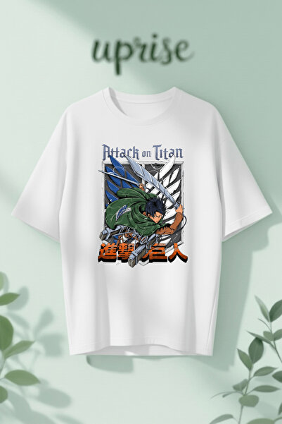 Vordevia Attack on Titan Levi Baskılı Pamuklu Oversize T-shirt