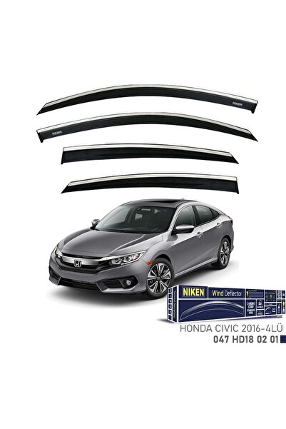 Niken Honda Civic Fc5 Cam Rüzgarlığı Kromlu 2016- 4'Lü