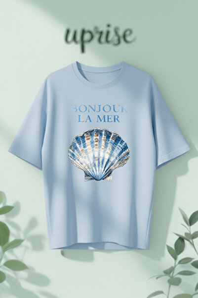 Vordevia Μπλουζάκι από βαμβάκι με στάμπα Bonjour La Mer, σε μεγάλο μέγεθος