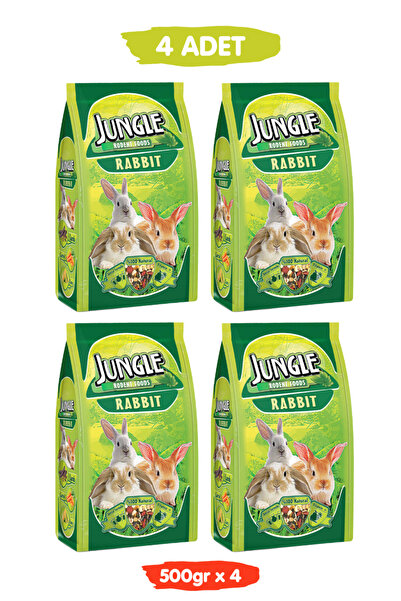 Jungle Özel Tahıllı Premium Vitaminli Tavşan Yemi 500GR X 4 ADET