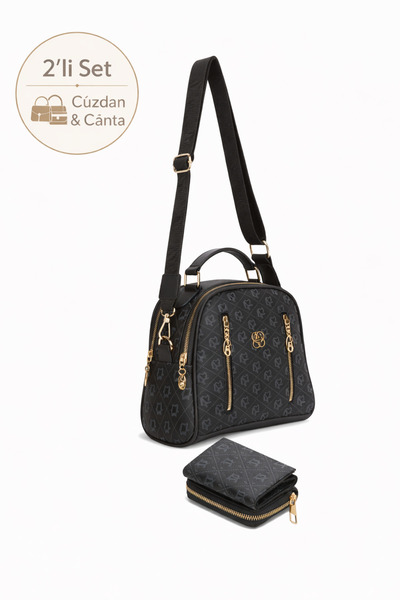 Newish Women's Long Strap Hand and Shoulder Bag with Mini Wallet, Zipper, Car...