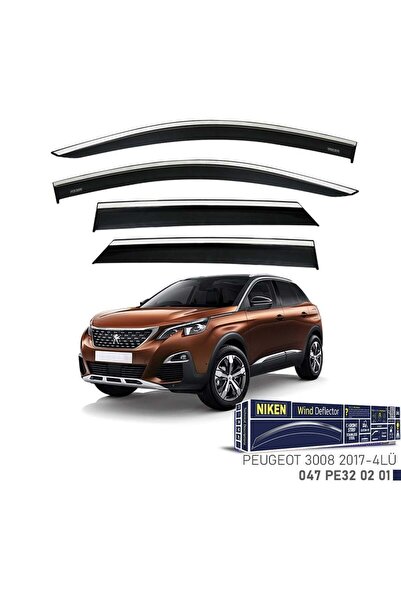 Niken Peugeot 3008 Niken Kromlu Cam Rüzgarlığı 4lü Set 2017 ve Üstü