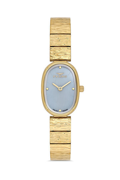 FERRO ساعة يد نسائية بسوار فولاذي أصفر FL21600A-B3 مقاومة للماء 3ATM مع ضمان ...