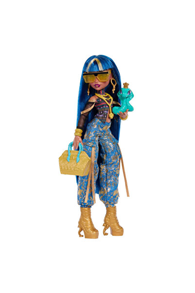 MONSTER HIGH Кукла Клео де Нил, златни деним карго панталони и аксесоари Jhk32