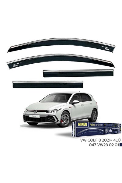 Niken VW Golf 8 Cam Rüzgarlığı Kromlu 2021- 4'Lü
