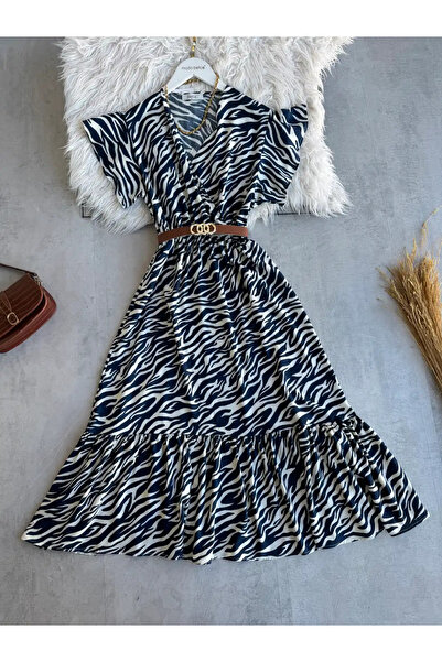 modabetce New Season Dry Collar Midi Length Women's Dress