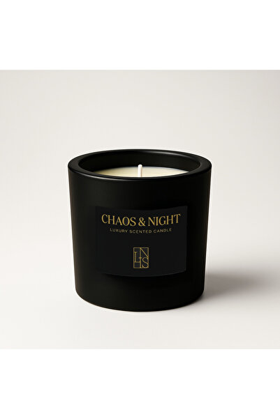 Chaos & Night Smoked Sandalwood Kokulu Mum 190g %100 Doğal Soya El Dökümü Lüks Mum