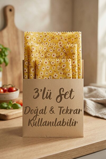 Amore De Fiori Doğal Balmumu Saklama Bezi 3'lü Set