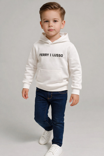 LittlePoffy Παιδικό Σετ Παντελόνι Τζιν με Κουκούλα και Φούτερ